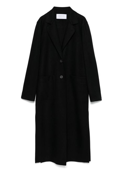 Black single-breasted virgin wool coat Harris wharf london - women